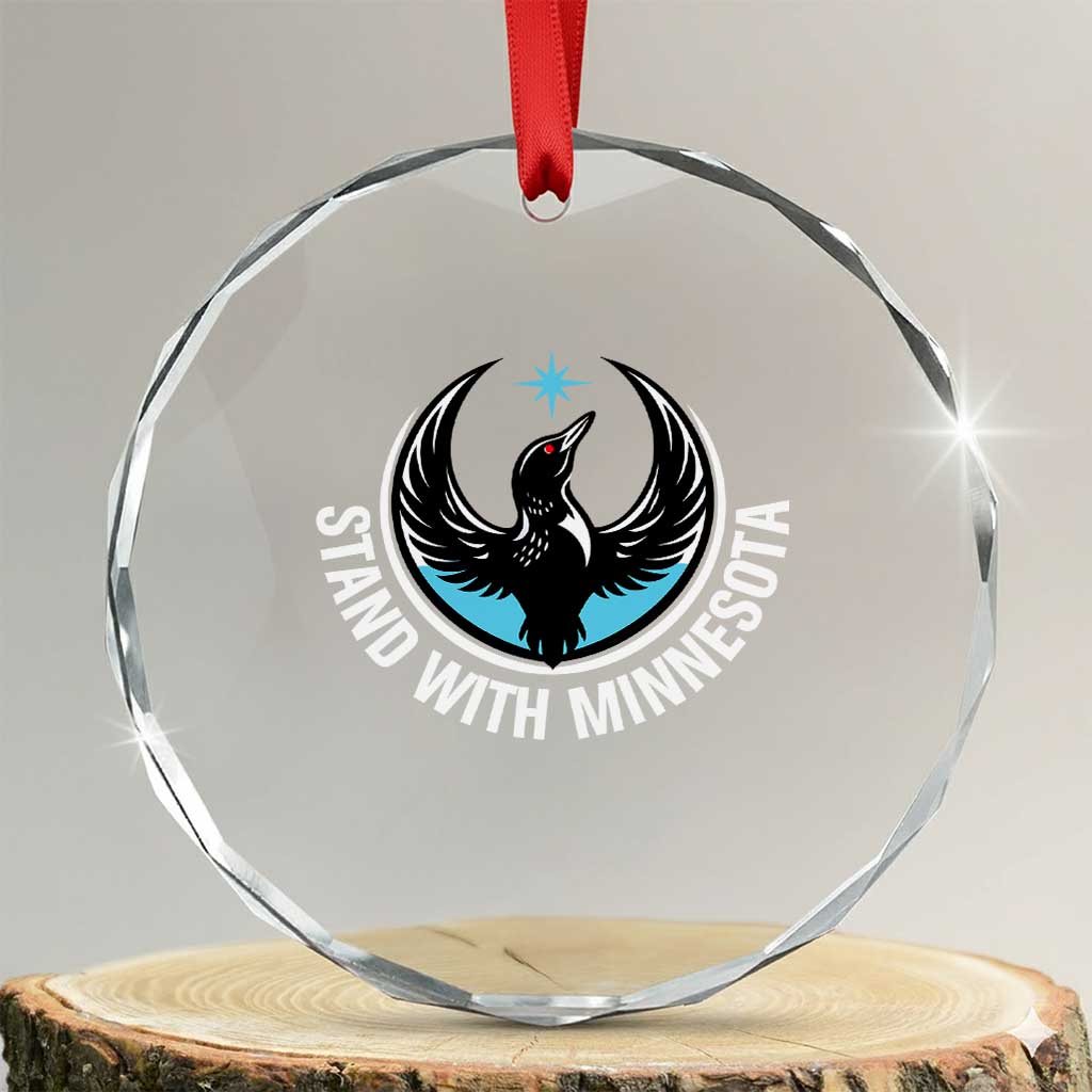 Minnesota Strong Crystal Glass Ornament Stand With Minnesota Anti ICE Immigration Rights Protest