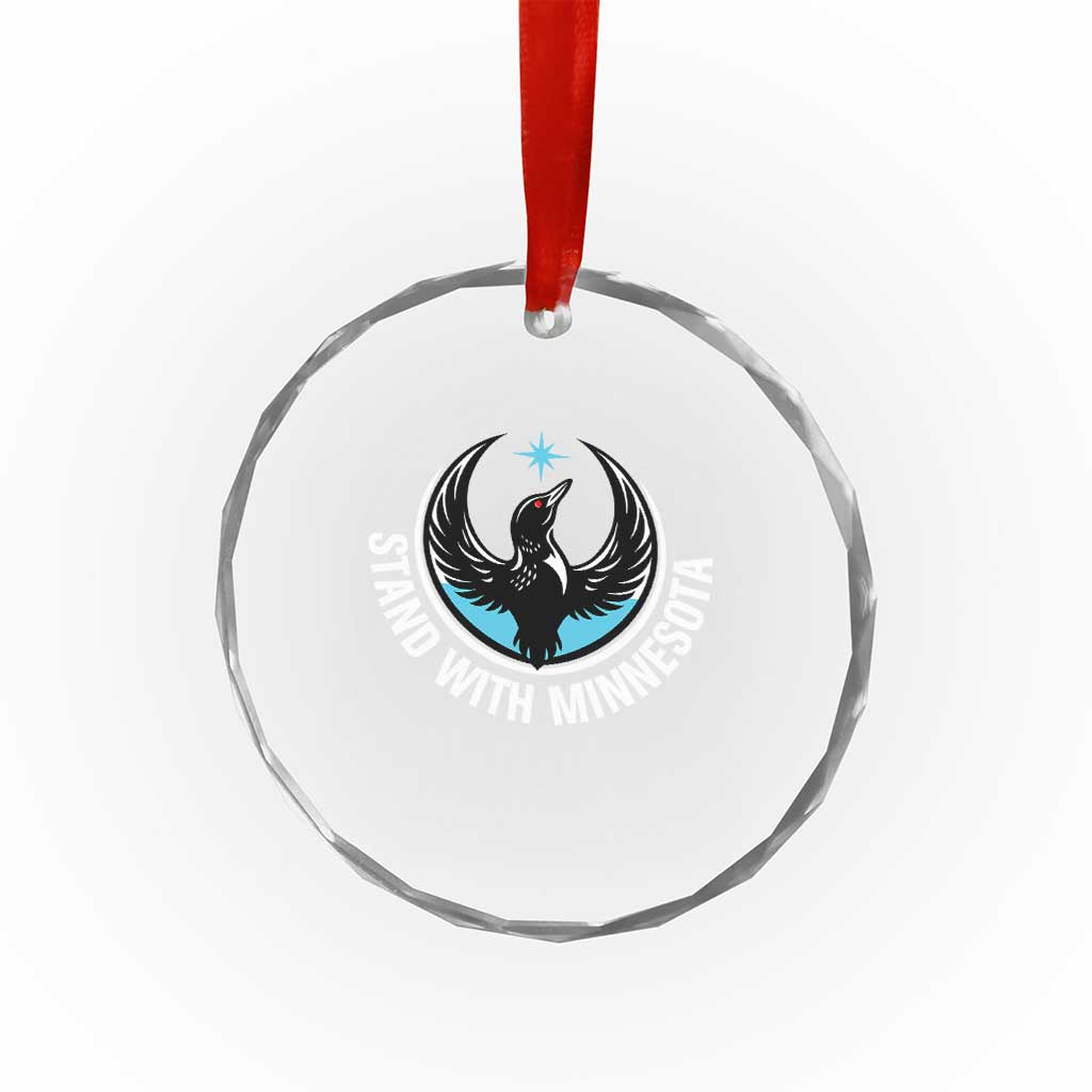 Minnesota Strong Crystal Glass Ornament Stand With Minnesota Anti ICE Immigration Rights Protest