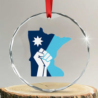 Minnesota Strong Fist Power Graphic Crystal Glass Ornament Social Justice Solidarity