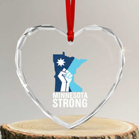 Minnesota Strong Heart Crystal Glass Ornament Minneapolis Resist ICE Immigration Human Rights Protest