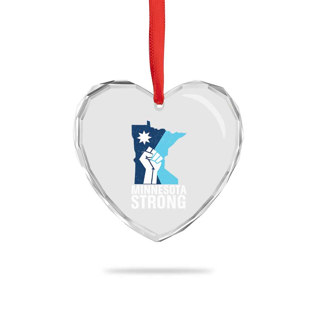 Minnesota Strong Heart Crystal Glass Ornament Minneapolis Resist ICE Immigration Human Rights Protest