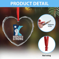 Minnesota Strong Heart Crystal Glass Ornament Minneapolis Resist ICE Immigration Human Rights Protest