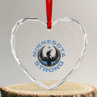Minnesota Strong Heart Crystal Glass Ornament MN State Bird Loon Resistance Political Protest