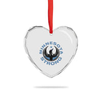 Minnesota Strong Heart Crystal Glass Ornament MN State Bird Loon Resistance Political Protest