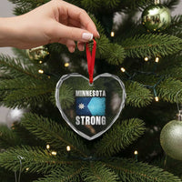 Minnesota Strong Heart Crystal Glass Ornament MN State Pride Community Resistance