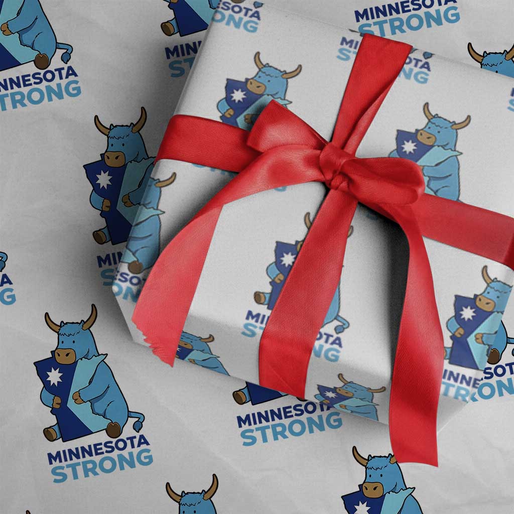 Minnesota Strong Wrapping Paper Roll Blue Ox Midwest Folklore Heritage