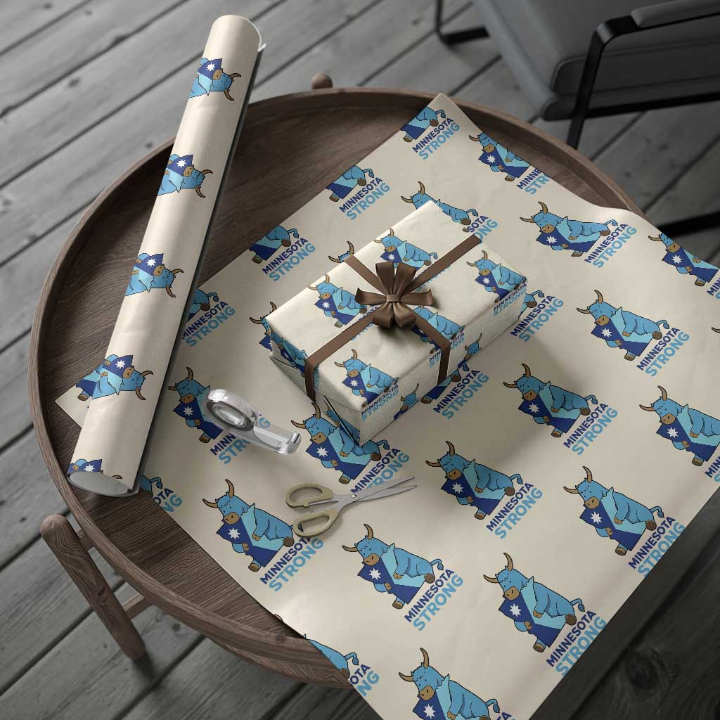 Minnesota Strong Wrapping Paper Roll Blue Ox Midwest Folklore Heritage