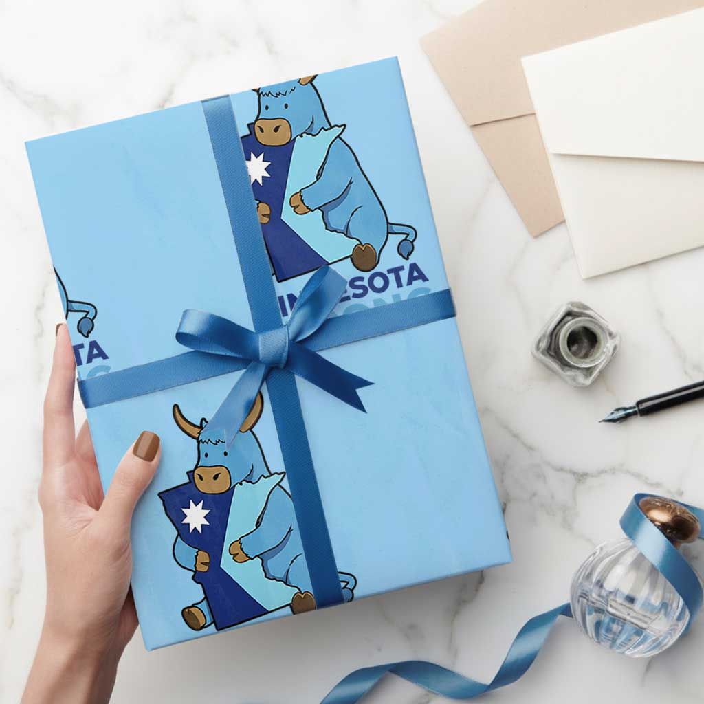Minnesota Strong Wrapping Paper Roll Blue Ox Midwest Folklore Heritage