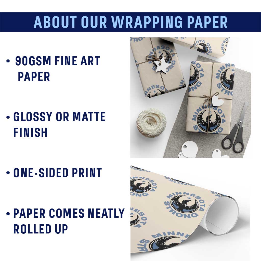 Minnesota Strong Wrapping Paper Roll MN State Bird Loon Resistance Political Protest