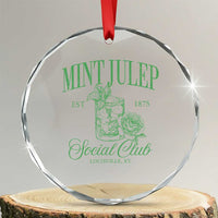 Mint Julep Social Club KY Funny Derby Cocktail Crystal Glass Ornament