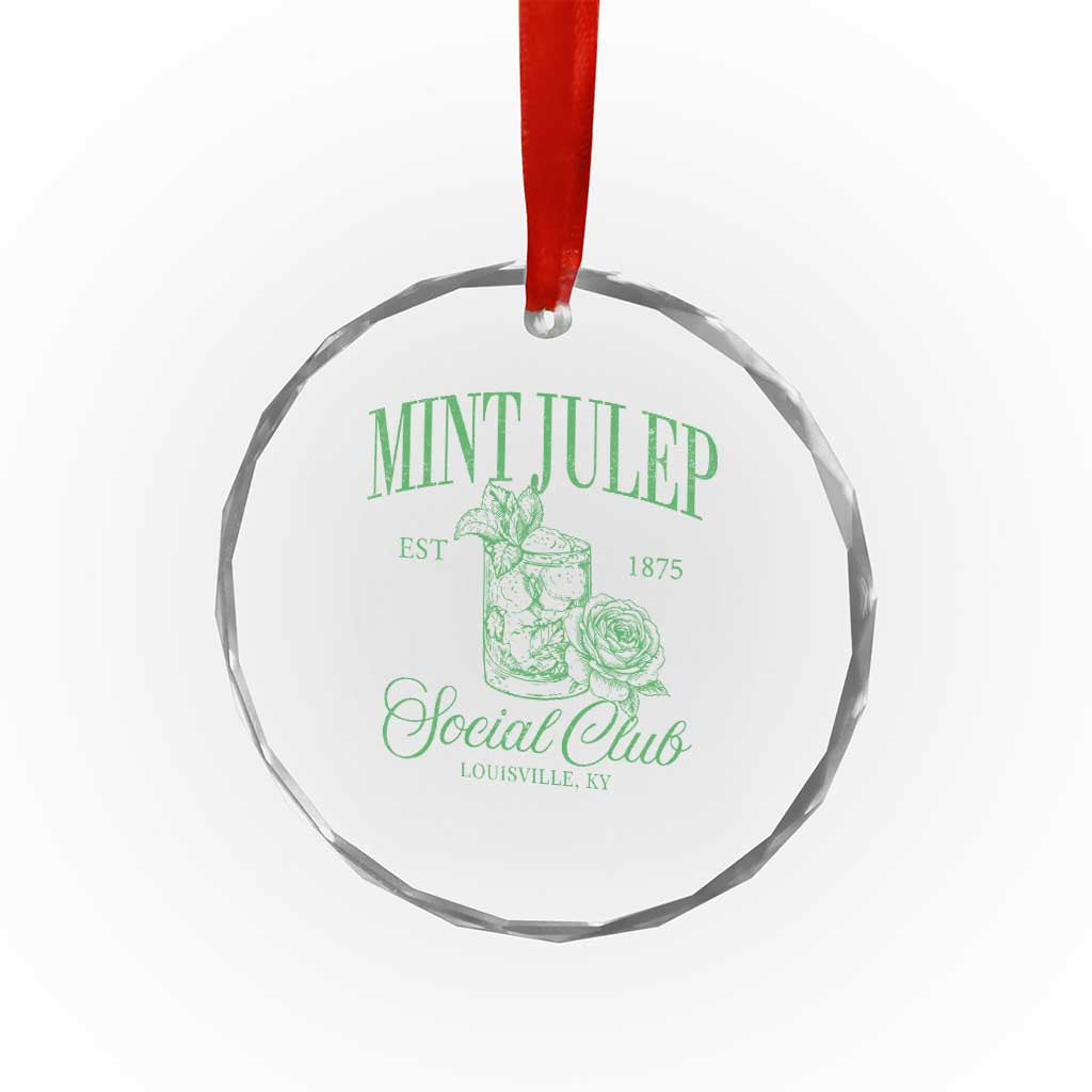 Mint Julep Social Club KY Funny Derby Cocktail Crystal Glass Ornament
