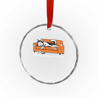 Mischievous Husky Owner Gift Crystal Glass Ornament Chaos But Make It Cute