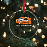 Mischievous Husky Owner Gift Crystal Glass Ornament Chaos But Make It Cute