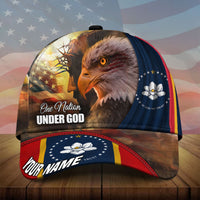 Premium God And Eagle, One Nation Under God 3D Hat Personalized