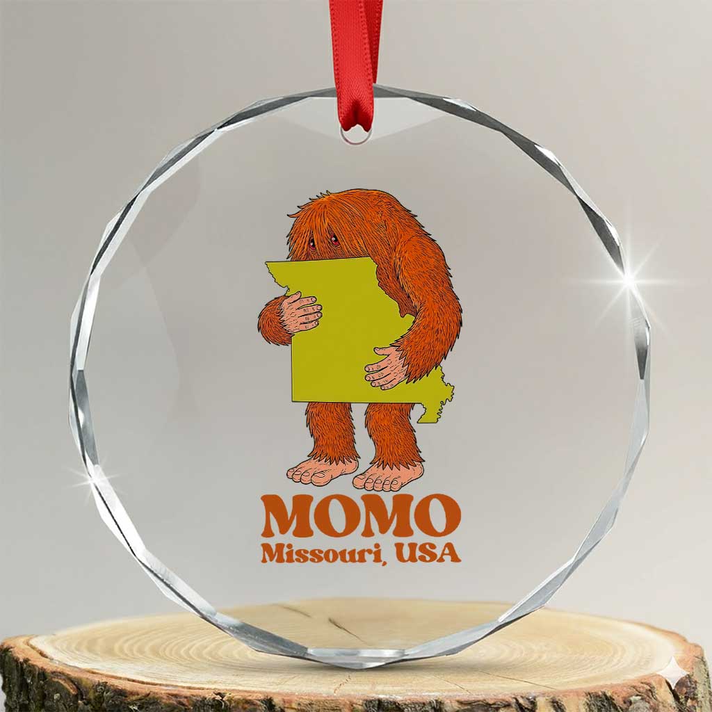 Missouri Cryptid Local Legend Crystal Glass Ornament Momo The Monster Lover Graphic