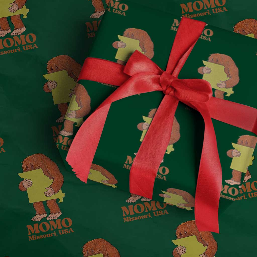 Missouri Cryptid Local Legend Wrapping Paper Roll Momo The Monster Lover Graphic