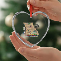 Missouri Map Landmarks Major Cities Roads Flag Heart Crystal Glass Ornament