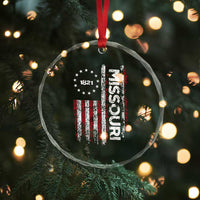 Missouri Missourian MO American Flag Established 1821 Crystal Glass Ornament