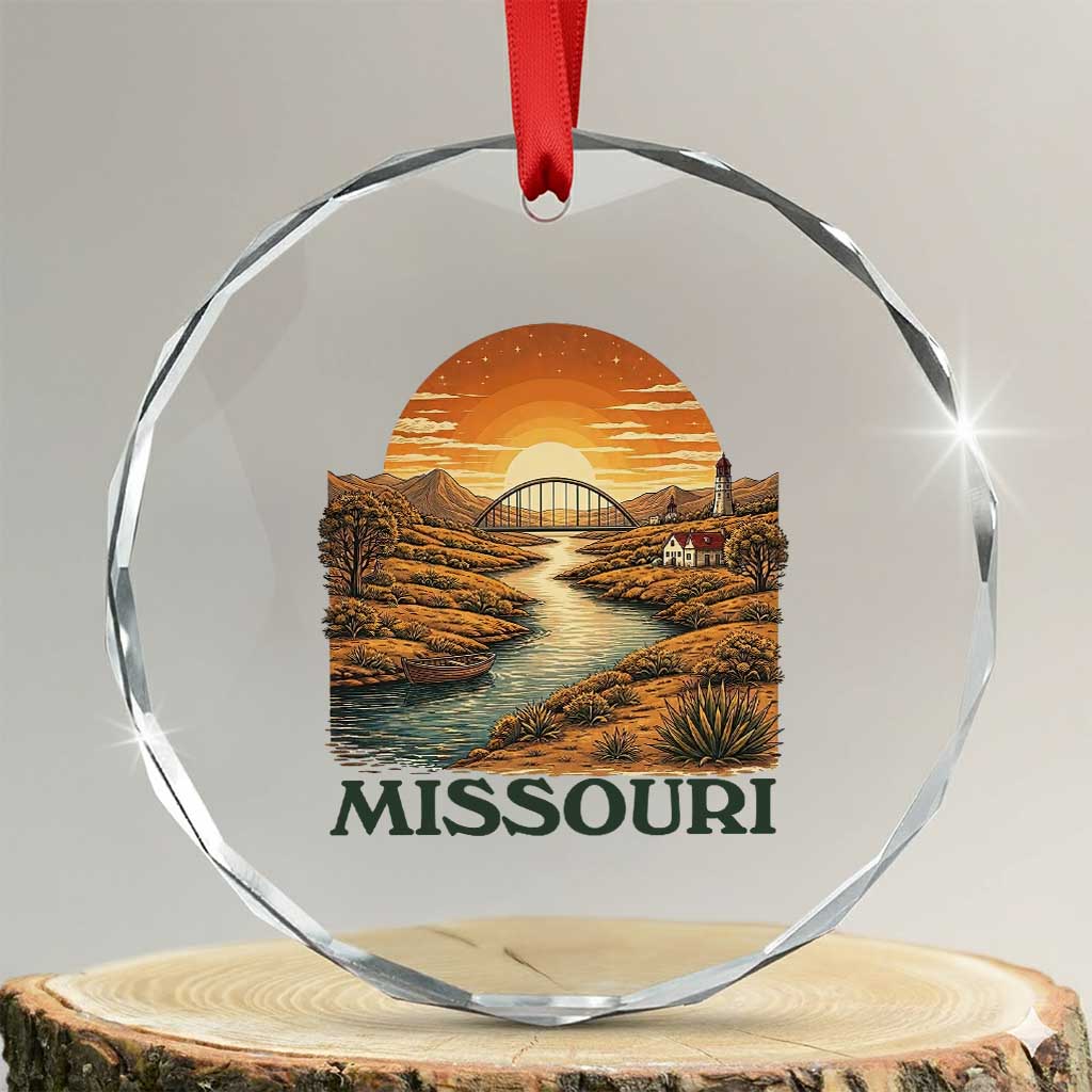 Missouri Outdoors Adventure Crystal Glass Ornament The Show Me State Souvenir