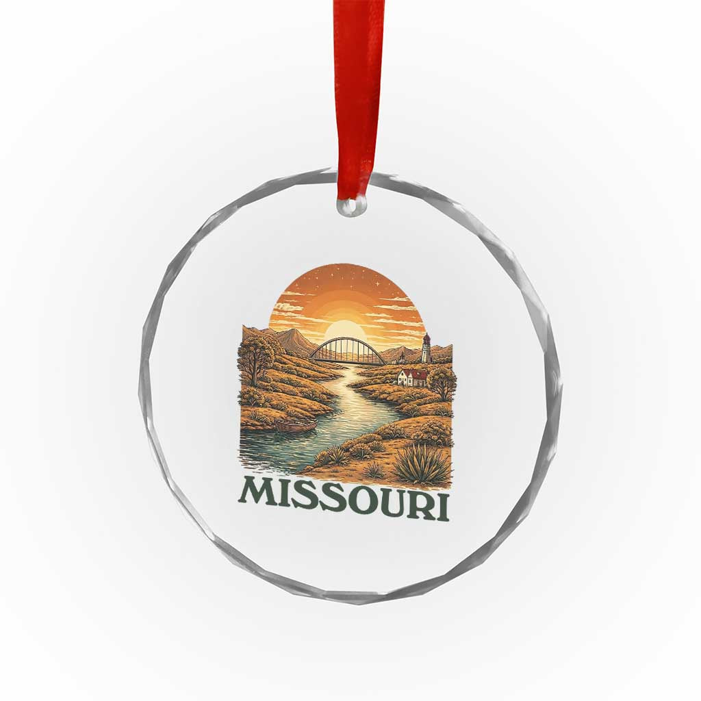 Missouri Outdoors Adventure Crystal Glass Ornament The Show Me State Souvenir