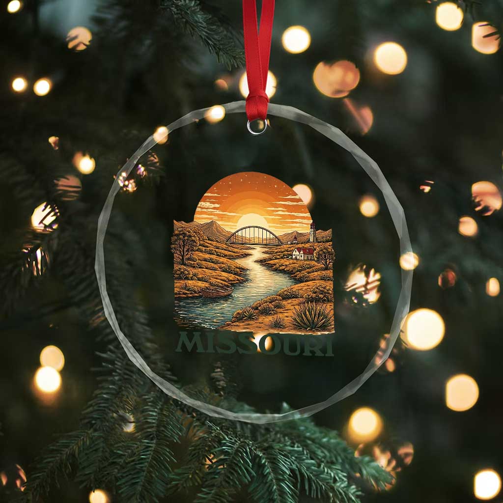 Missouri Outdoors Adventure Crystal Glass Ornament The Show Me State Souvenir