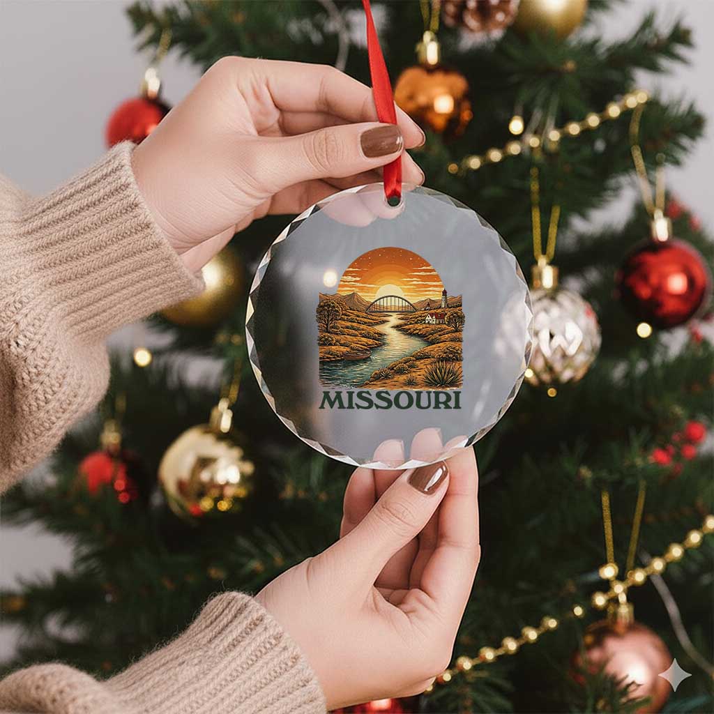 Missouri Outdoors Adventure Crystal Glass Ornament The Show Me State Souvenir