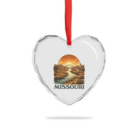 Missouri Outdoors Adventure Heart Crystal Glass Ornament The Show Me State Souvenir