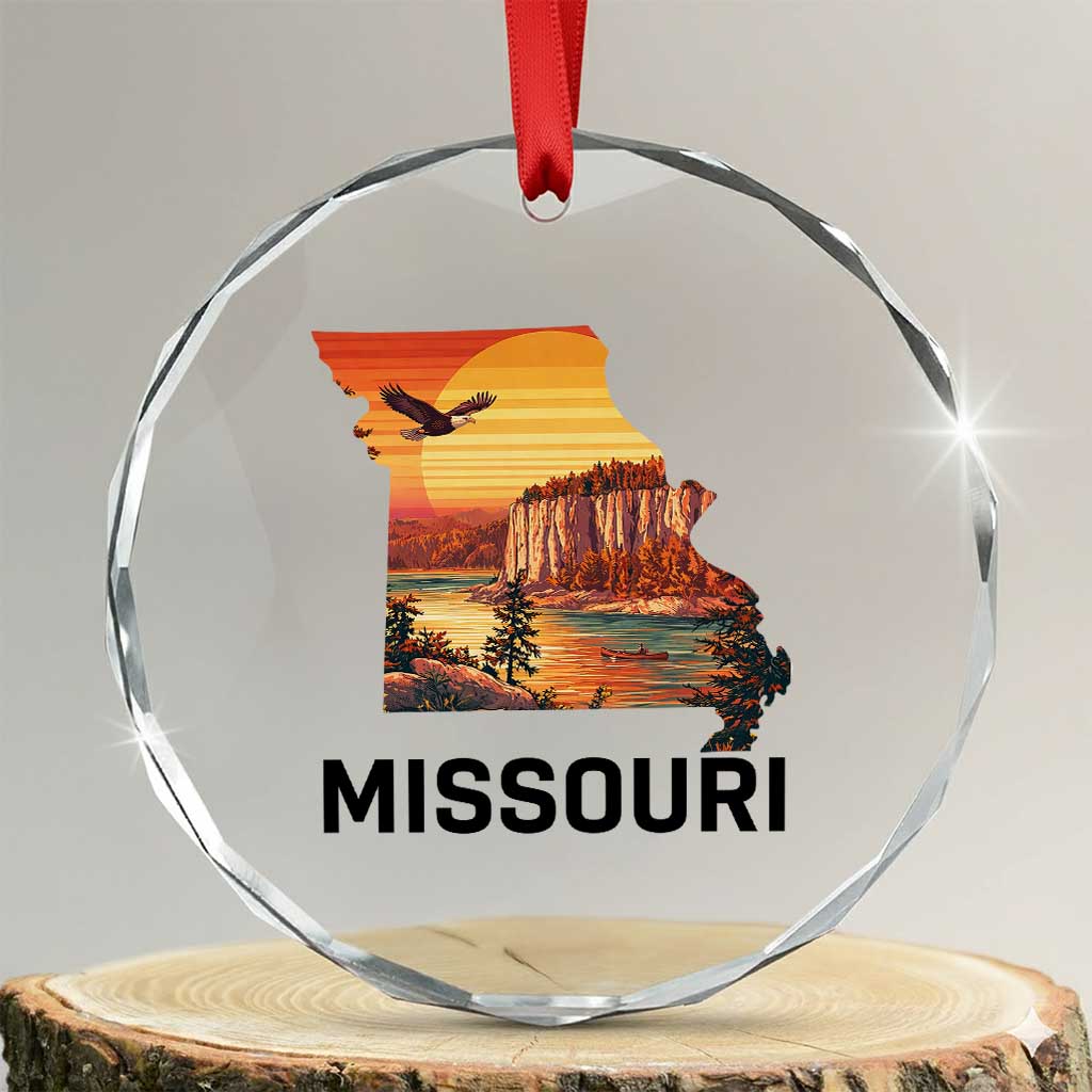 Missouri State Map Nature Travel Crystal Glass Ornament The Show Me State Pride