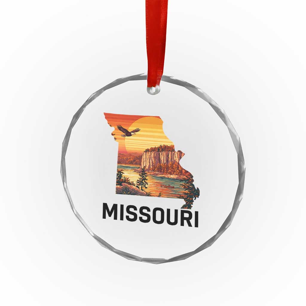Missouri State Map Nature Travel Crystal Glass Ornament The Show Me State Pride
