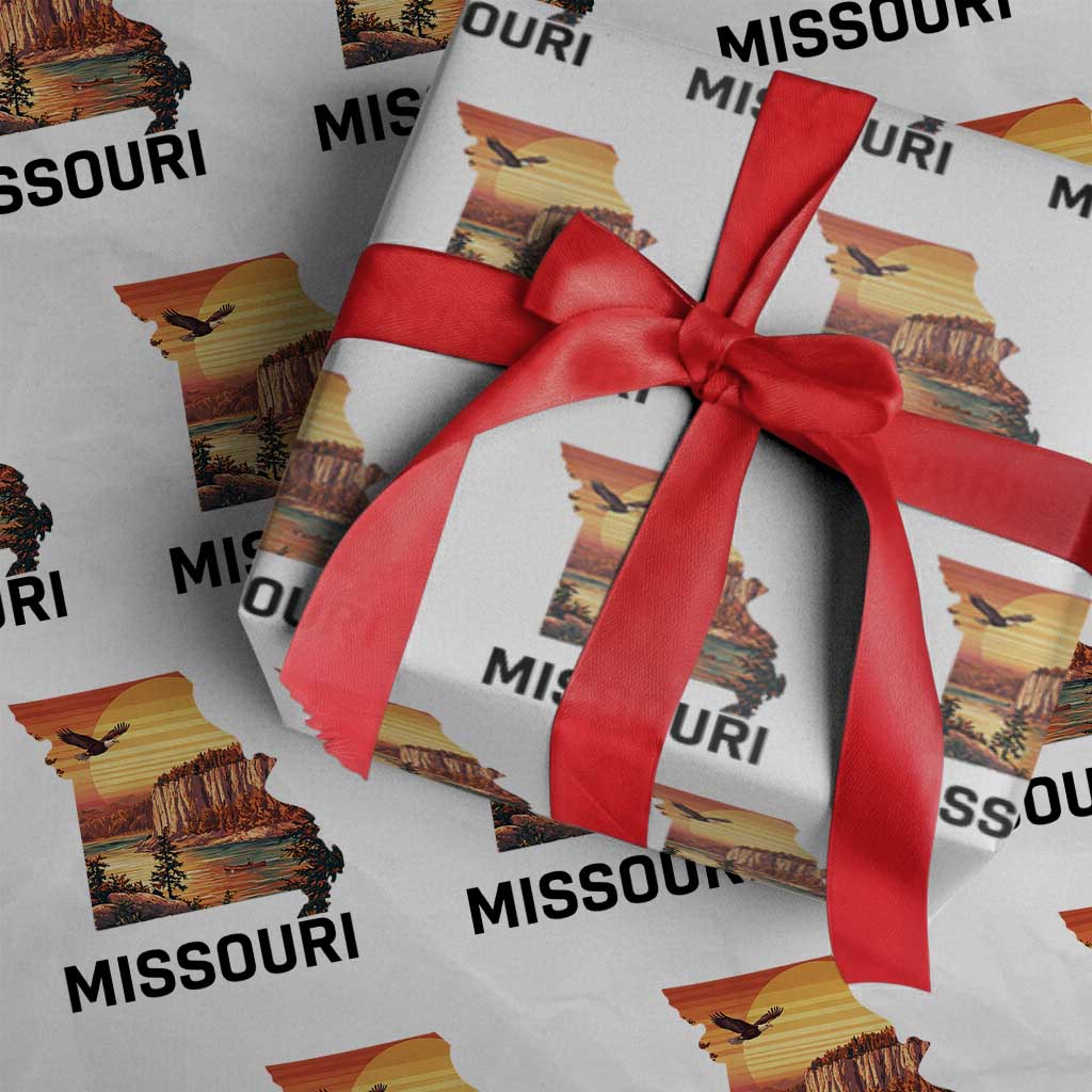 Missouri State Map Nature Travel Wrapping Paper Roll The Show Me State Pride