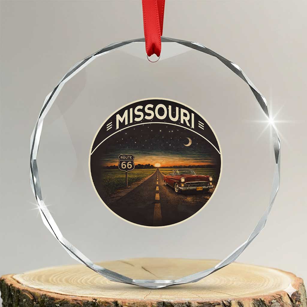 Missouri State Route Highway 66 Crystal Glass Ornament Mother Road Travel Gift