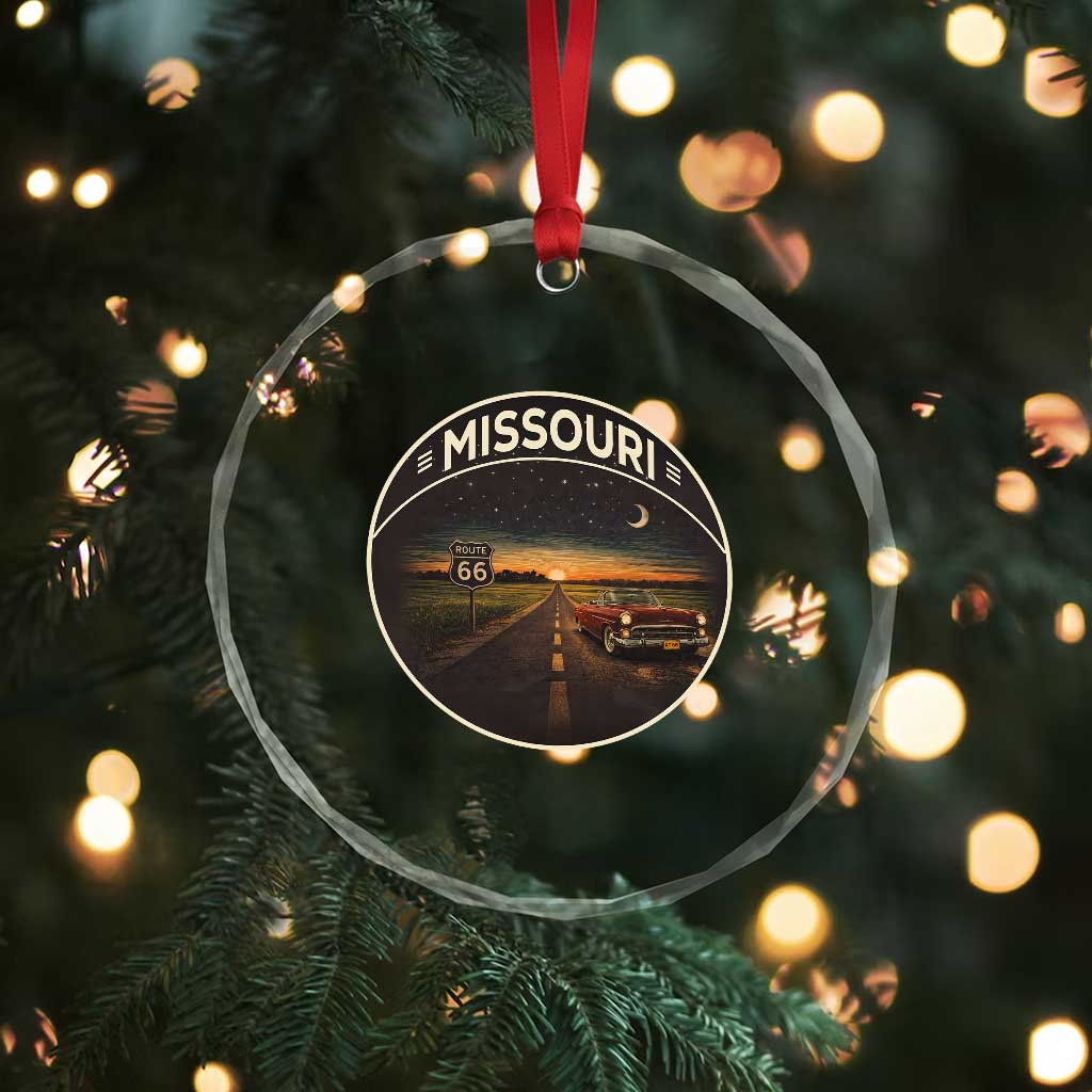 Missouri State Route Highway 66 Crystal Glass Ornament Mother Road Travel Gift