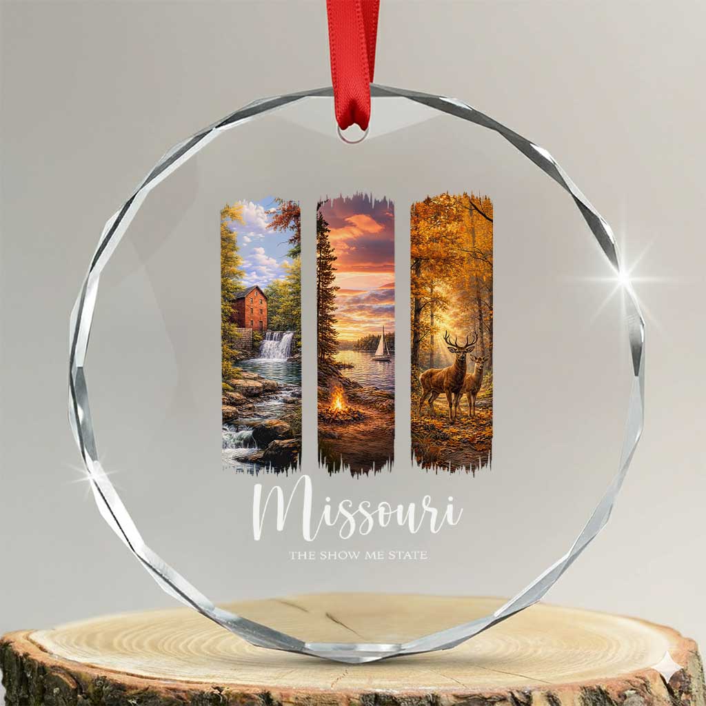 Missouri The Show Me State Crystal Glass Ornament Midwest Pride