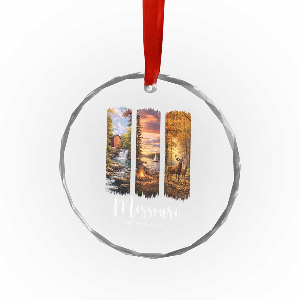 Missouri The Show Me State Crystal Glass Ornament Midwest Pride