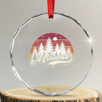 Missouri Travel Gift Crystal Glass Ornament Vintage Forest River Landscape