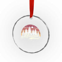 Missouri Travel Gift Crystal Glass Ornament Vintage Forest River Landscape