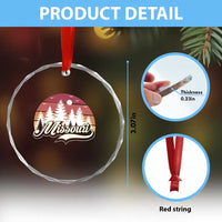 Missouri Travel Gift Crystal Glass Ornament Vintage Forest River Landscape