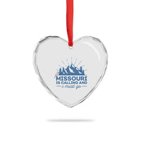 Missouri Traveling Lover Heart Crystal Glass Ornament Missouri Is Calling And I Must Go