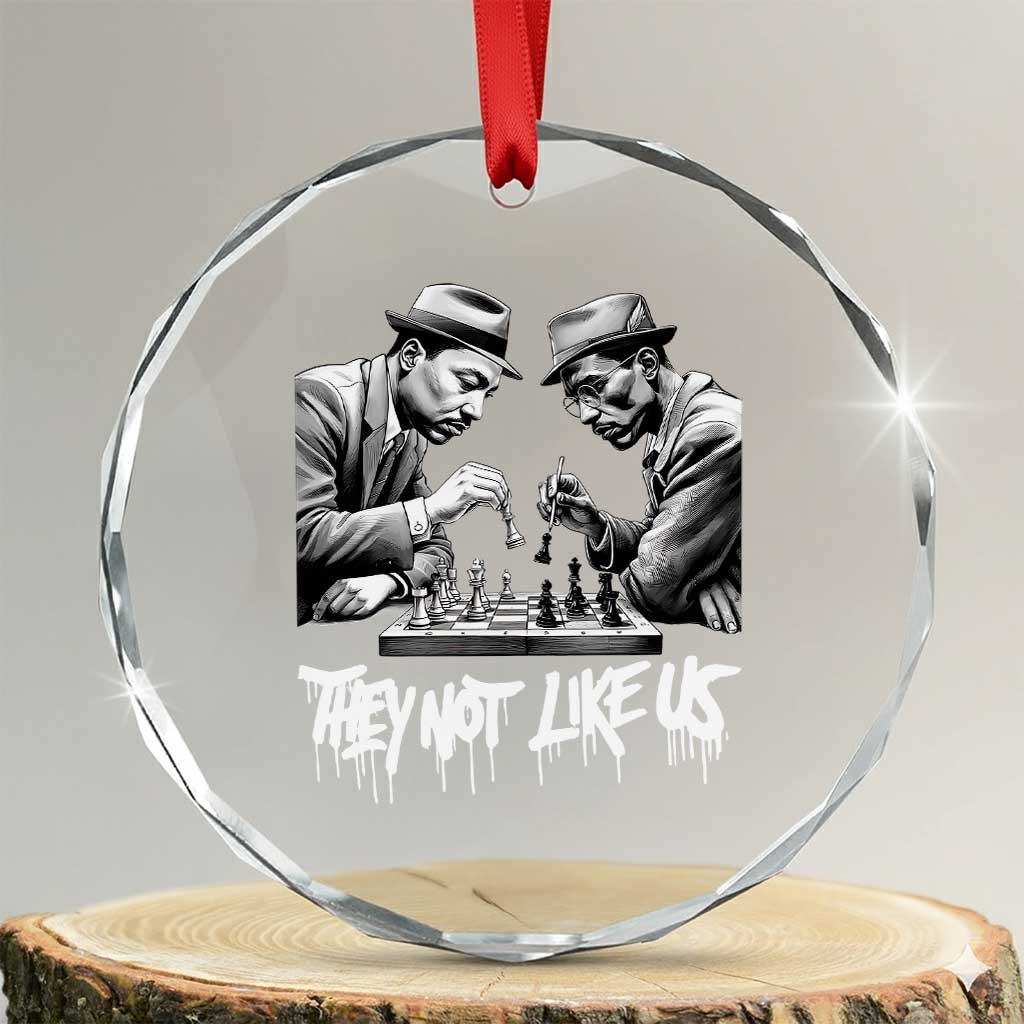 MLK And Malcolm X Crystal Glass Ornament They Not Like Us African American Heritage Gift - Wonder Print Shop