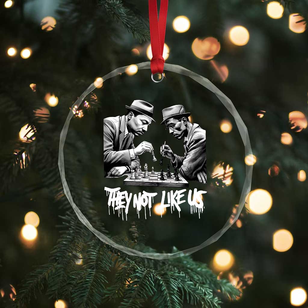 MLK And Malcolm X Crystal Glass Ornament They Not Like Us African American Heritage Gift - Wonder Print Shop