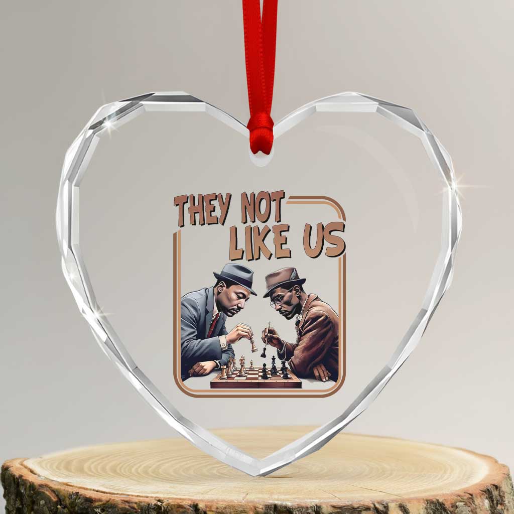 MLK And Malcolm X Heart Crystal Glass Ornament They Not Like Us Revolutionary Leaders - Wonder Print Shop