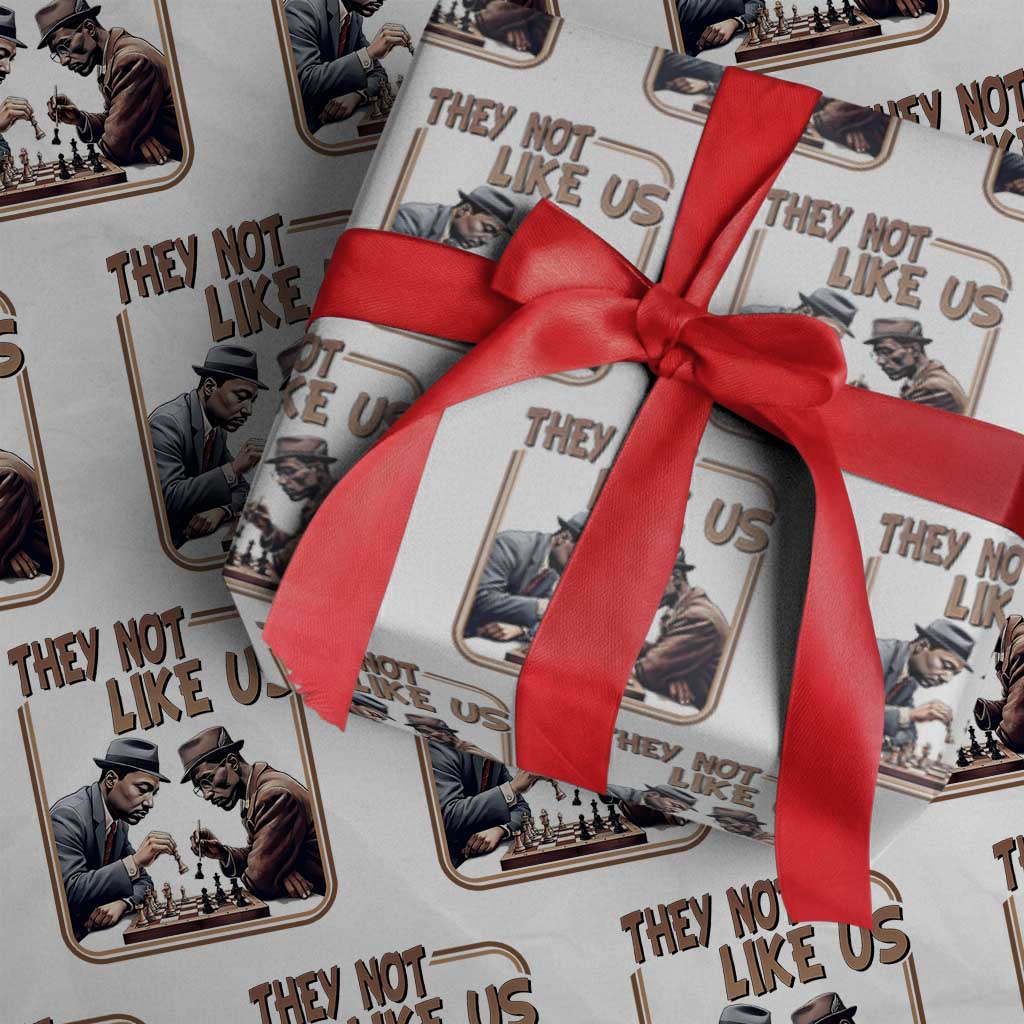 MLK And Malcolm X Wrapping Paper Roll They Not Like Us Revolutionary Leaders - Wonder Print Shop
