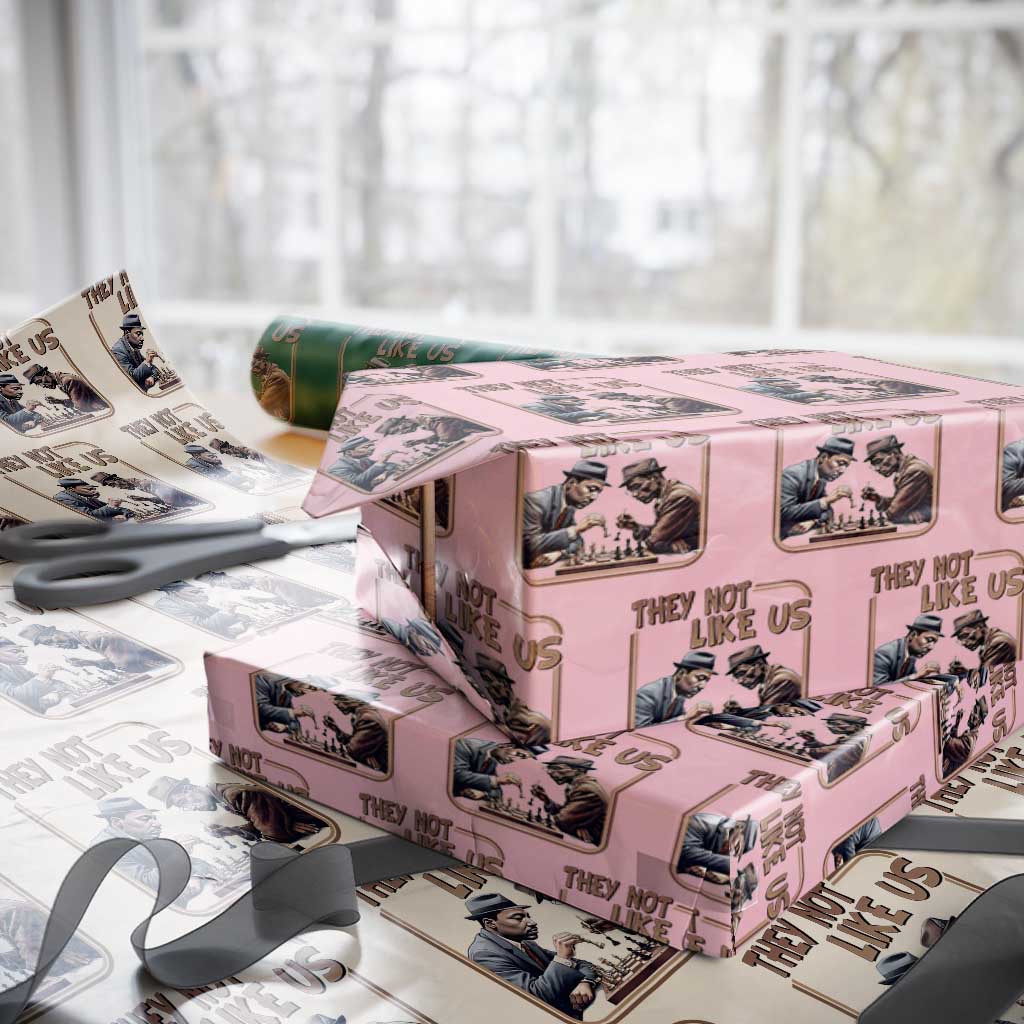 MLK And Malcolm X Wrapping Paper Roll They Not Like Us Revolutionary Leaders - Wonder Print Shop