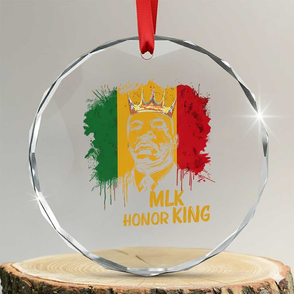 MLK Crystal Glass Ornament Honor King Civil Rights Leader Black History Month TS10