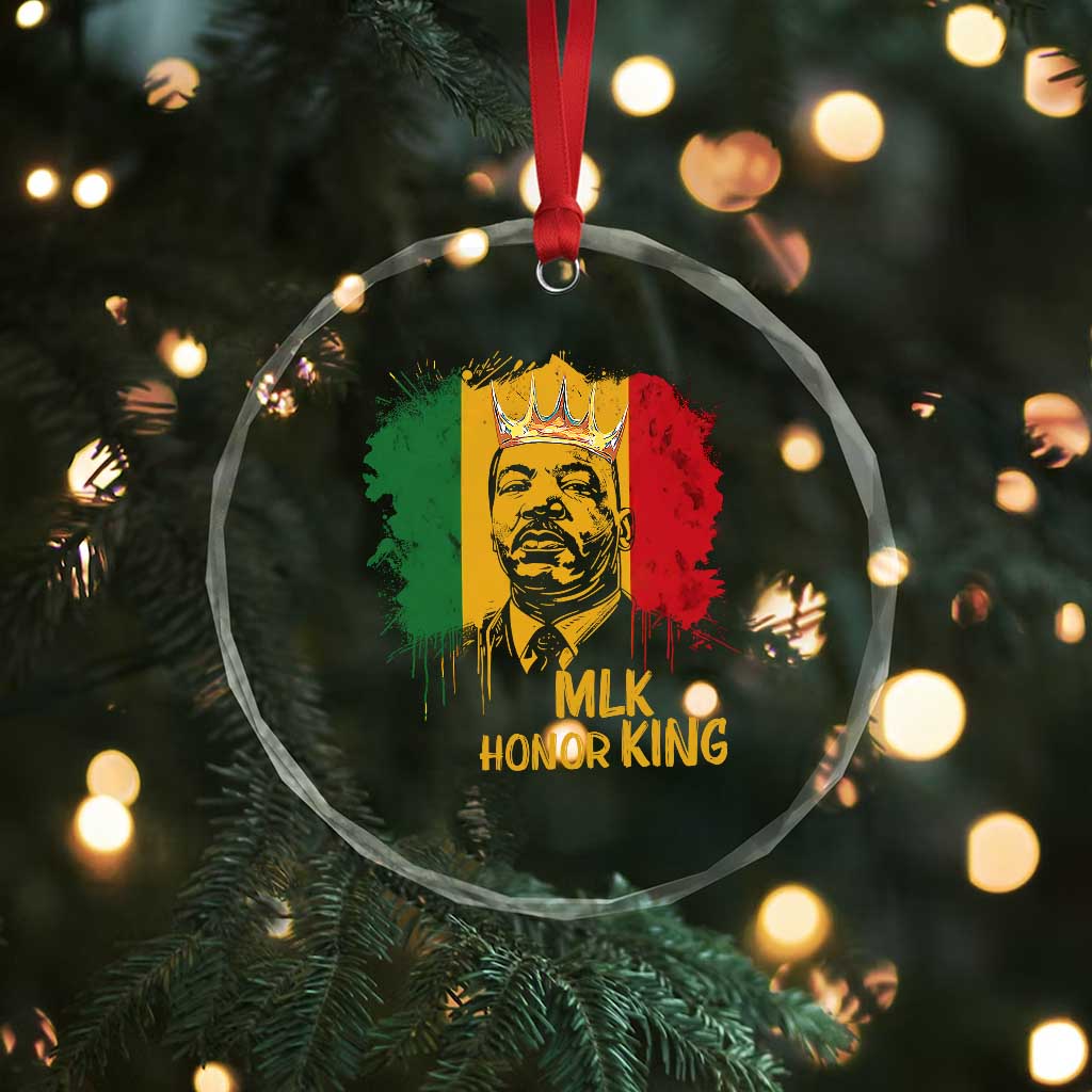MLK Crystal Glass Ornament Honor King Civil Rights Leader Black History Month TS10