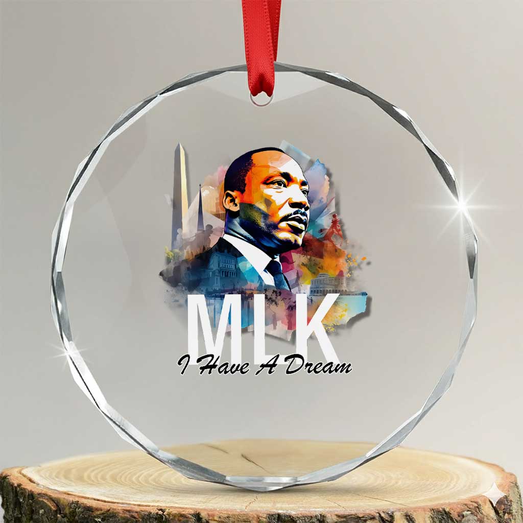 MLK I Have A Dream Crystal Glass Ornament Martin Luther King Portrait Black History Month