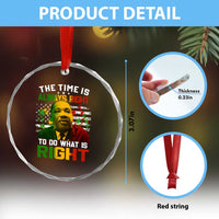 MLK Quotes The Time Is Always Right To Do What Is Right Crystal Glass Ornament Martin Luther King Vintage American Flag