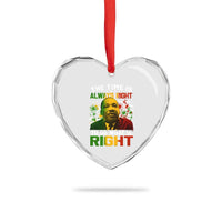 MLK Quotes The Time Is Always Right To Do What Is Right Heart Crystal Glass Ornament Martin Luther King Vintage American Flag