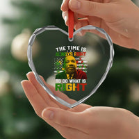 MLK Quotes The Time Is Always Right To Do What Is Right Heart Crystal Glass Ornament Martin Luther King Vintage American Flag