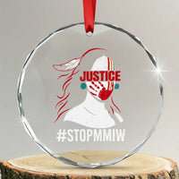 MMIW Awareness Crystal Glass Ornament Justice For Indigenous Woman Stop Stolen Sisters
